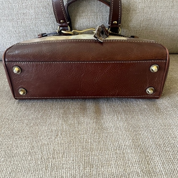 Coach Suede & Leather Patchwork Hampton Satchel Bag - Picture 7 of 14